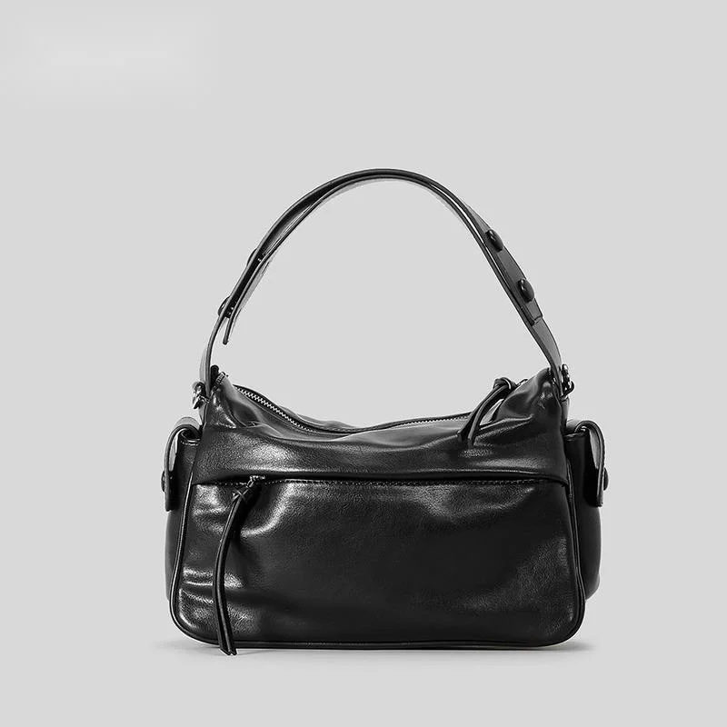 

New Women's Large Capacity Vintage Handbag Fashion Shoulder Underarm Shoulder Bag Casual Elegant PU Leather Motorcycle Bag