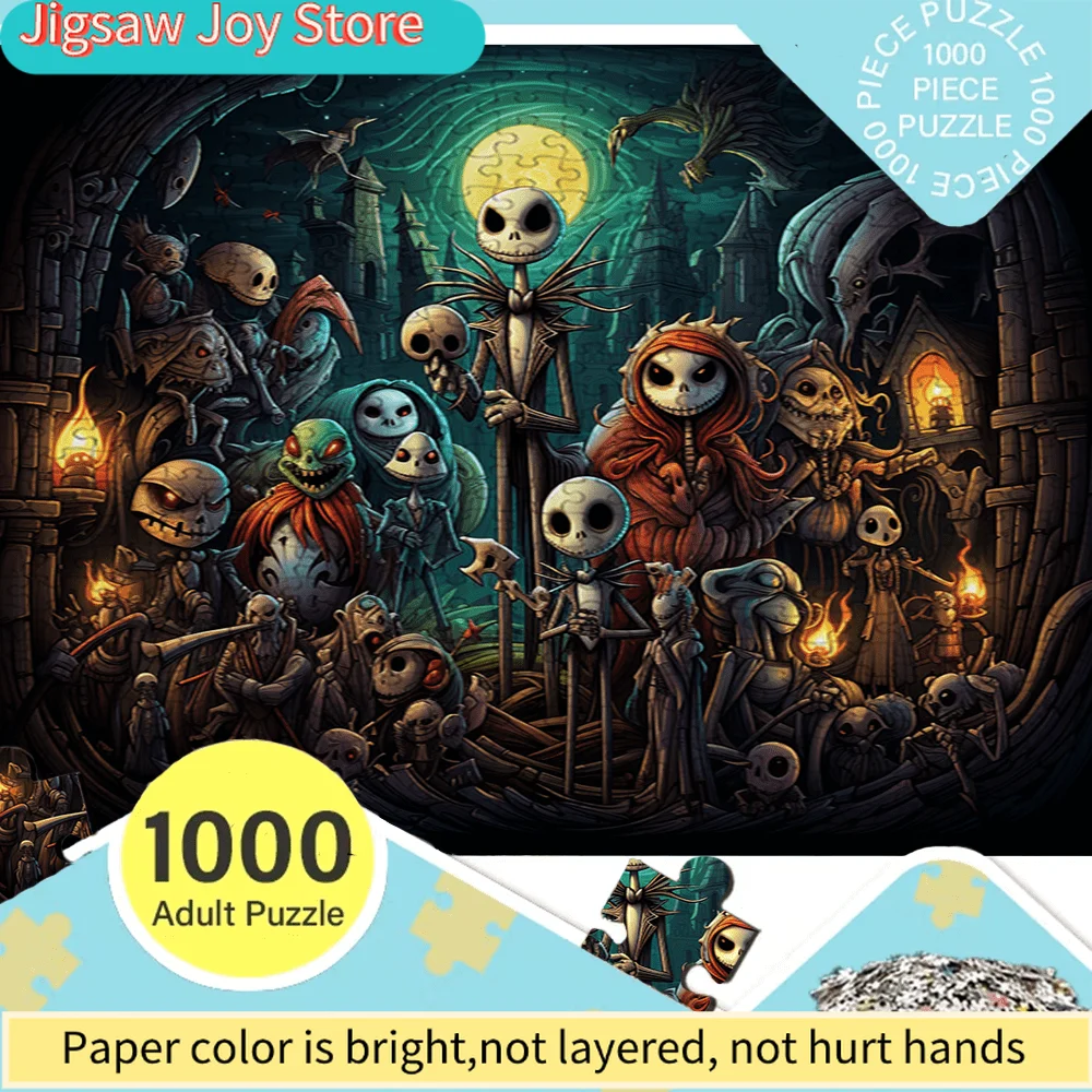 

Пазл «Кошмар перед Рождеством» — большой, подходит для детей, коллекционный подарок по мотивам фильмов на Хэллоуин и Рождество, прочный, простой в сборке