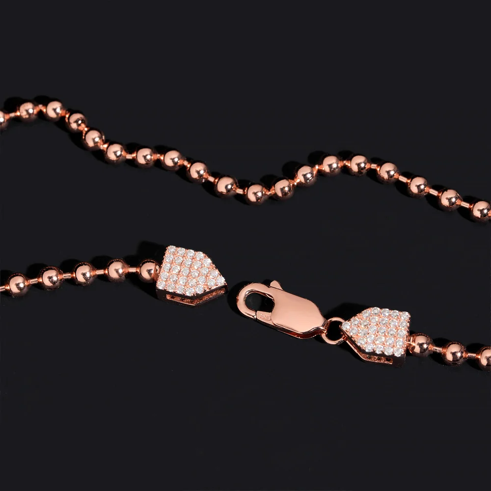 Icedminer 3 مللي متر VVS مويسانيتي الكرة ربط سلسلة مثلج خارج القلائد للرجال النساء S925 الفضة المختنق تمرير تستر الهيب هوب مجوهرات GRA