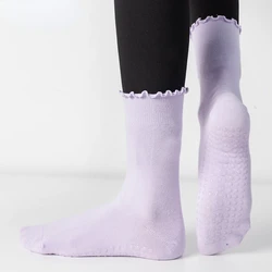 New Cotton Breathable Mid-calf Yoga Socks Professional Silicone Non-slip Pilates Socks Gym Dance Fitness Sports Floor Socks