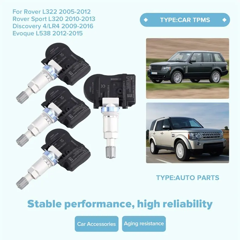 4PCS Car TPMS Tire Pressure Monitoring Sensor AH521A159AA For Land Rover Range Rover L322 Discovery 4 Evoque L538