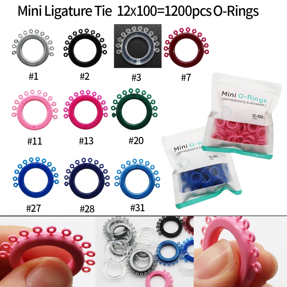 

Orthodontic MIni Elastic Ligature Ties For Dental Braces Rubber Elastic Mini O Ring 100pcs/20pcs