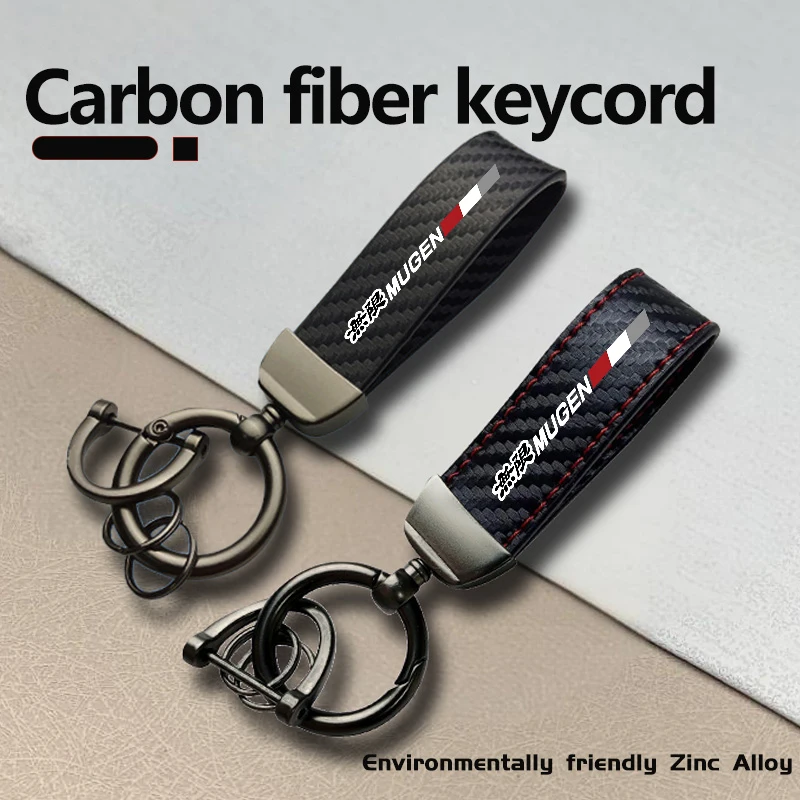 Carbon Fiber Car Logo Key Chains Keyring Emblem Key Rings For Honda Mugen DOHC Modulo Pilot Type-R Type-S VTEC INSPIRE view 4