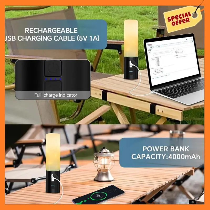 

Camping Lantern With String Light(33Ft), Rechargeable 4000Mah Charger Bank, IP44 Waterproof Camping String Lights, Easy To Use