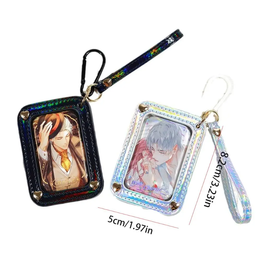 Transparent Badge Ita Bag Anime Badge Holder Card Holder Keychain Card Holder Pins Display Base Laser Leather Square