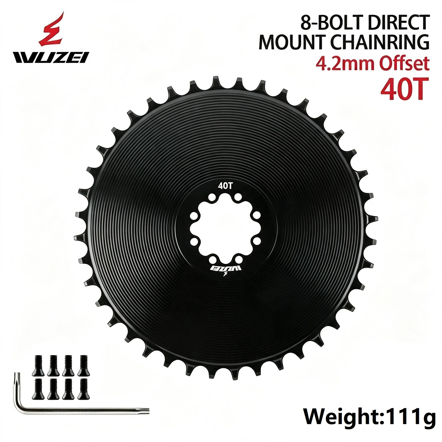WUZEI Rennrad 8-Loch-Kettenblatt für SRAM AXS Force Red Flattop Kette 40T-58T 4,2mm Offset Fahrrad-Kettenblatt mit schmaler-breiter Krone – Detail 15
