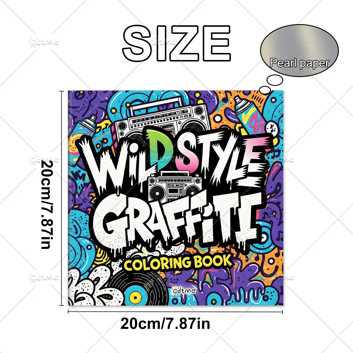 Wild Style Graffiti Coloring Book for Adult Featuring Old Woman Portrait DIY Painting Drawing Book for Relaxation and Anxiety image 3