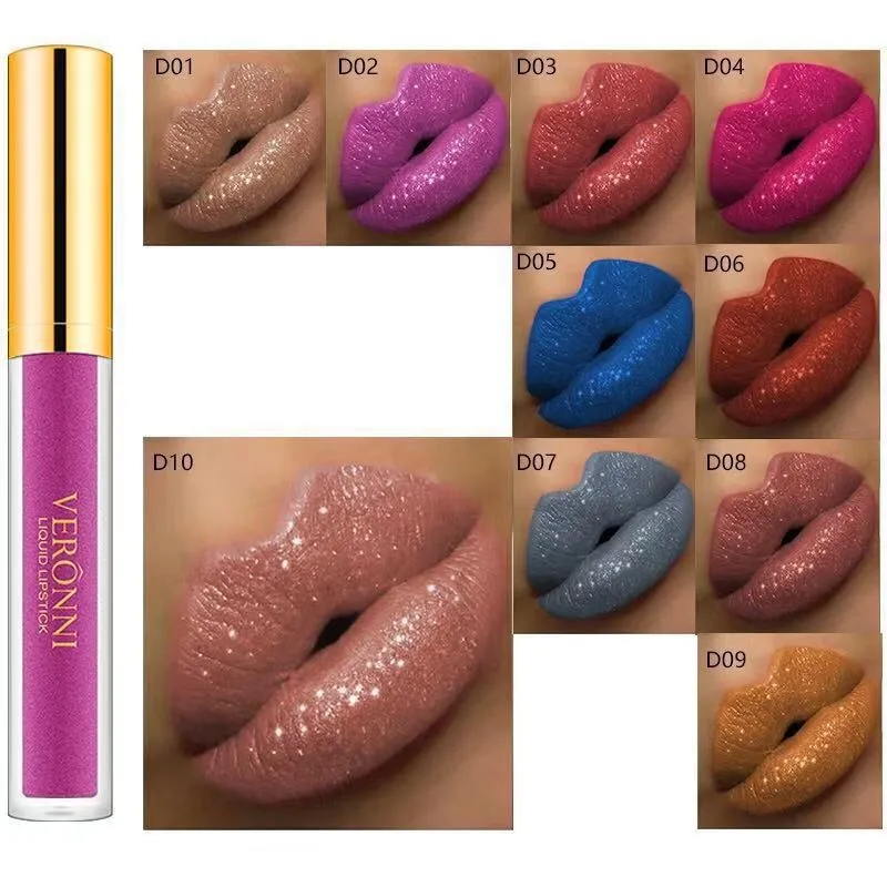 10-Farben Diamant Glitter Lip gloss Perl glanz Fantasie Lippen glasur Lippenstift matt metallischen Lippenstift feuchtigkeit spendenden Lip gloss Geschenke