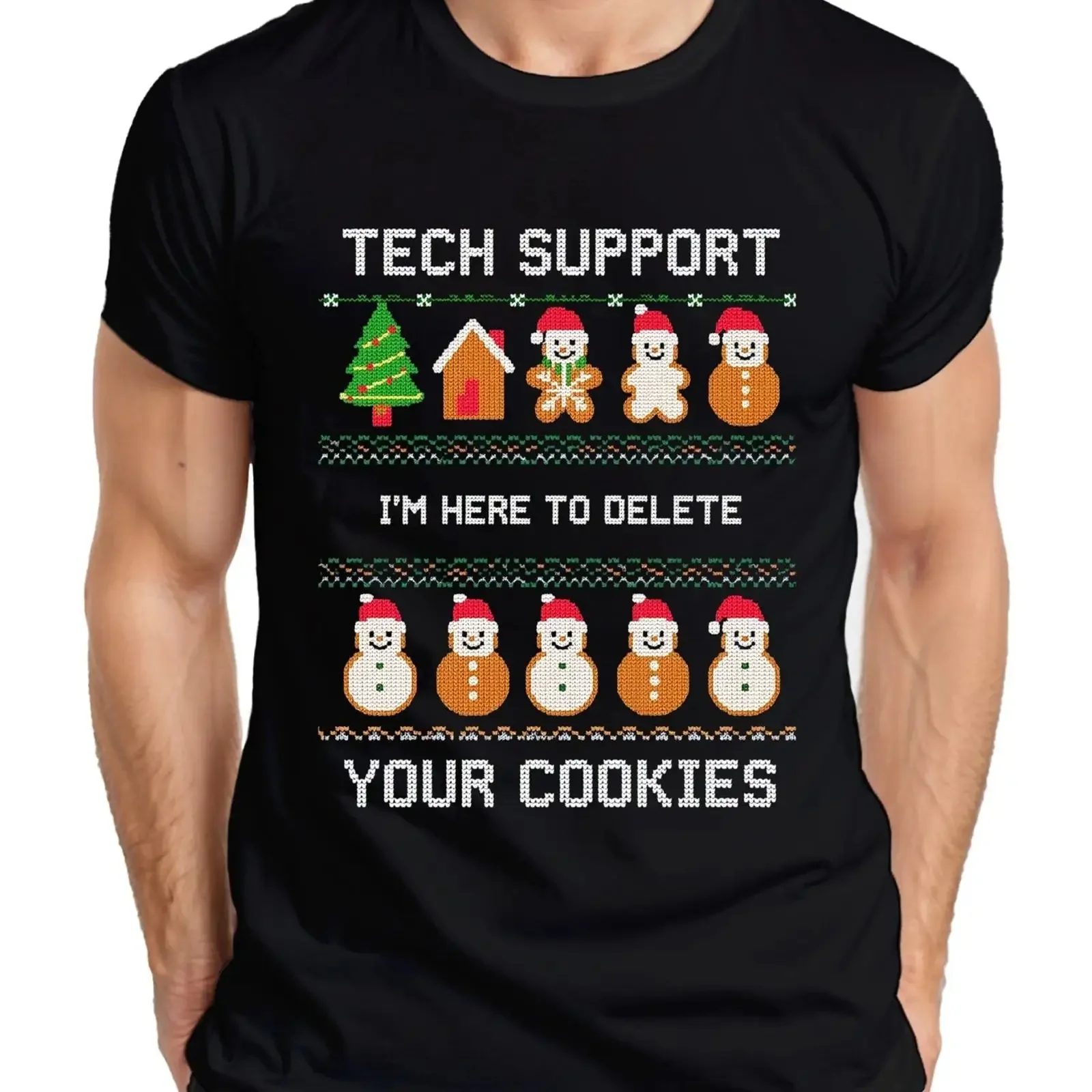 TECH SUPPORT I'M HERE TO DELETE Weihnachten IT Admin Geek Nerd Herren T Shirt vintage Washed Stylish homme Breathable graphic