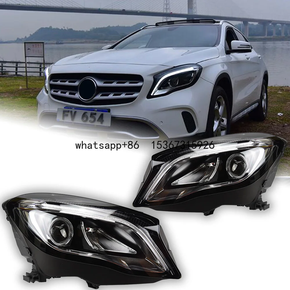 Car Lights for Gla200 Headlight Projector Lens X156 Gla180 Dynamic Signal Head Lamp LED Headlights Drl Automotive Accessories