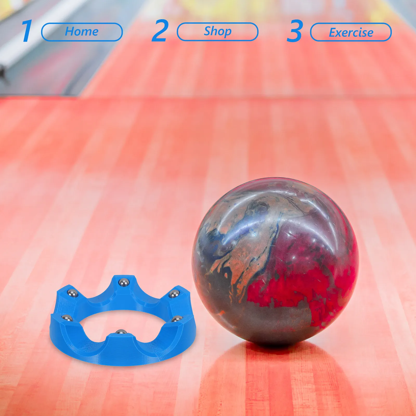 

Bowling Ball Holder Stand 360 Degree Rotating Ball Cup Non Slip Silent Bearing Roller Scratch Free Display Rack for Home