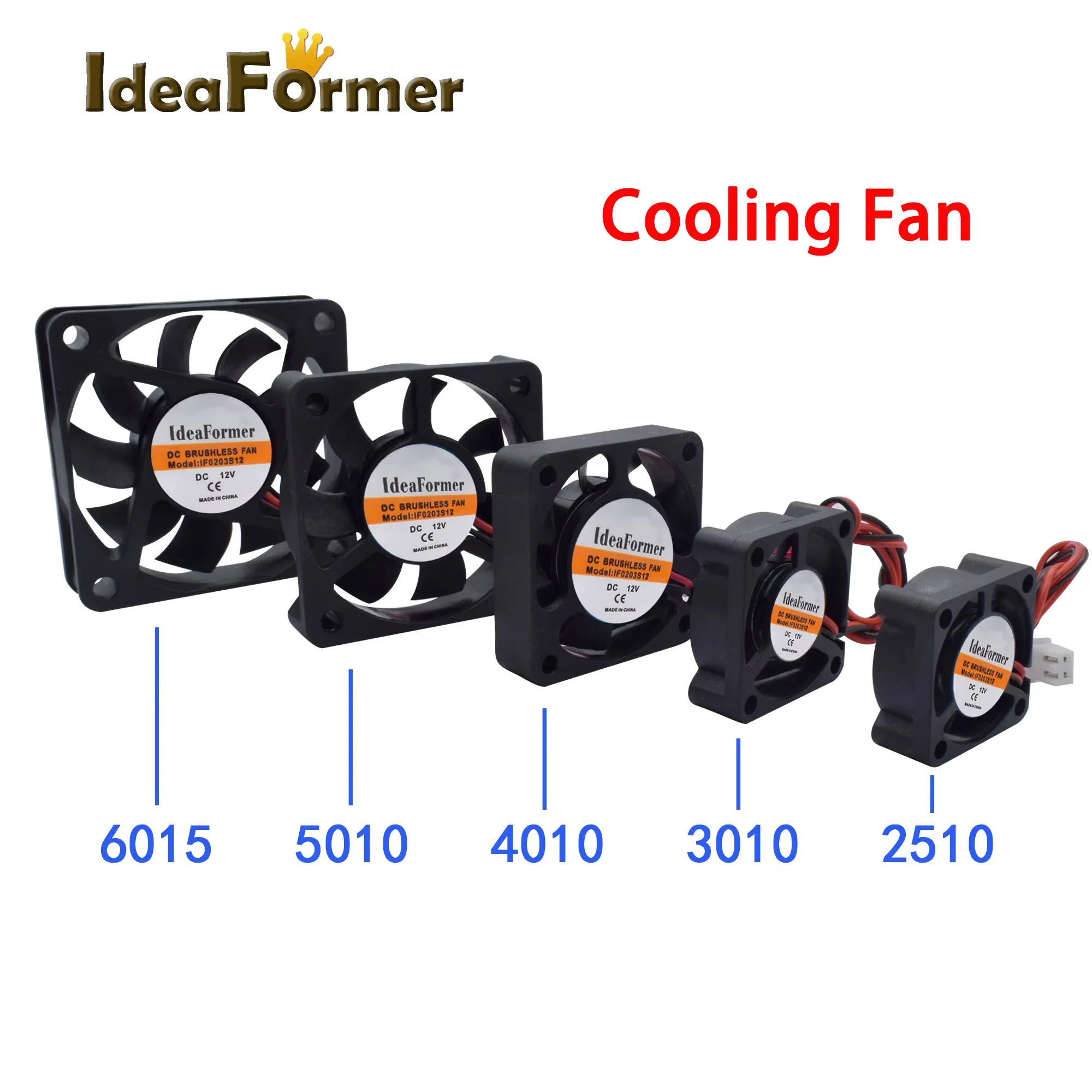 

1 шт. охлаждающий вентилятор 3010 4010 5010 мм с 2-контактным проводом Dupont, охлаждающим проводом, 5 В постоянного тока, 12 В, 24 В, несколько вариантов, детали для 3D-принтера, аксессуары