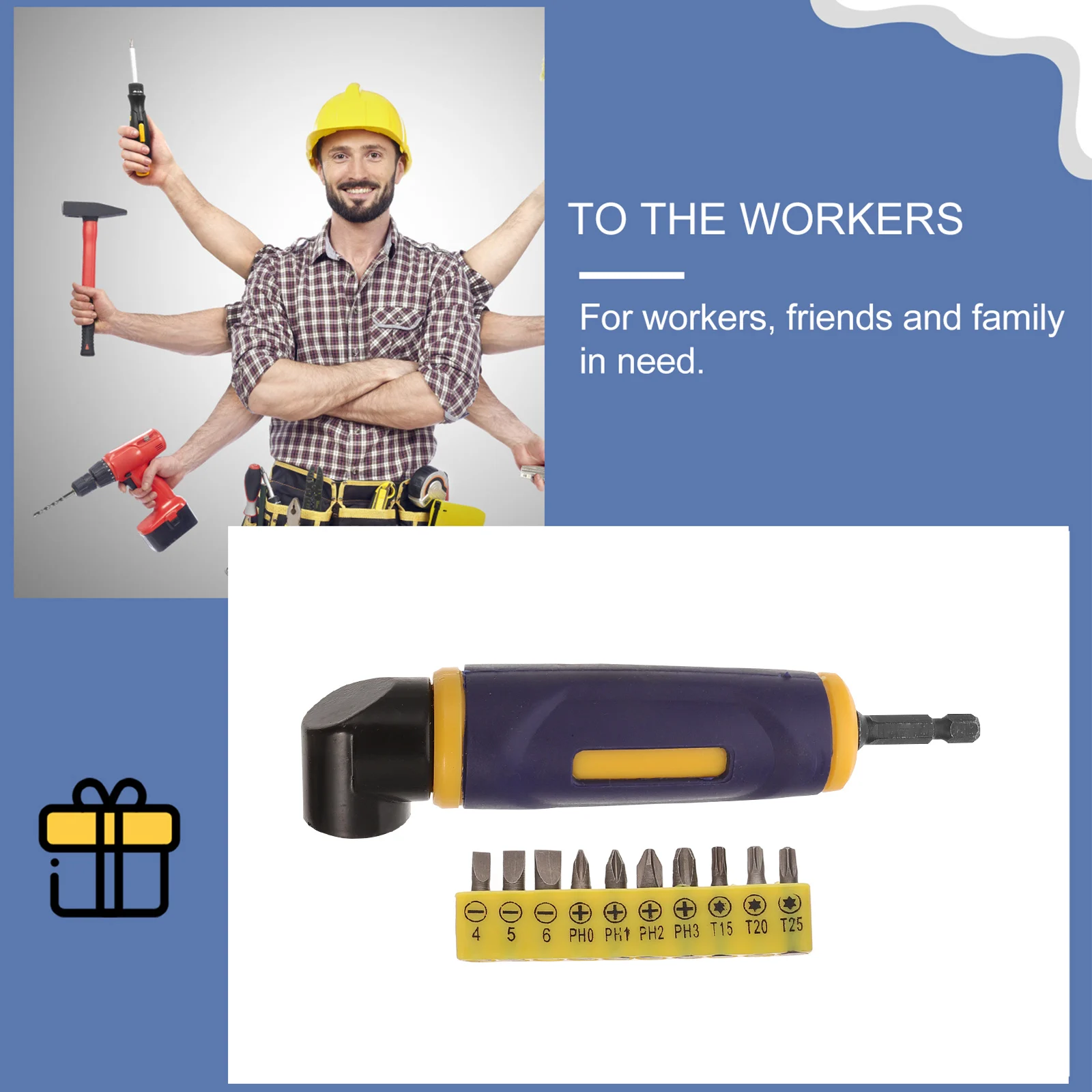 

1Set Right Angle Drill Attachment Vanadium Steel Plastic Quick Bit Change Adapter Suitable for Electric Drills 90 Degree Corner