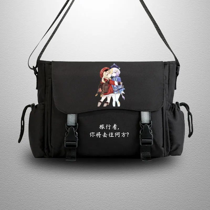 Game Genshin Impact Barbara Gunnhildr Men Women Shoulder Bag Cosplay Cartoon Storage Schoolbag Oxford Cross Body Messenger Bags