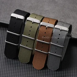 Ribbed Nylon Watch Strap 18mm 20mm 22mm Men's Military Sport Straps for Seiko for Omega Watchband Braid Fabric Bands Accessories