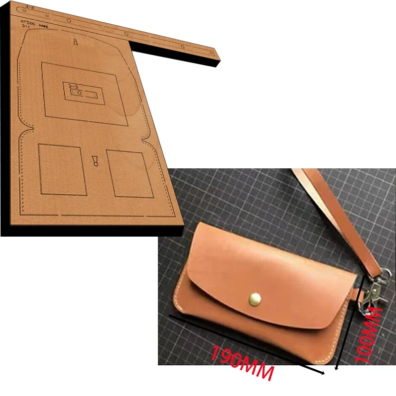 Clutch bag Leather Craft Punch Hand Tool Cut Knife Mould XF506 New Japan Steel Blade Wooden Die leather craft tools