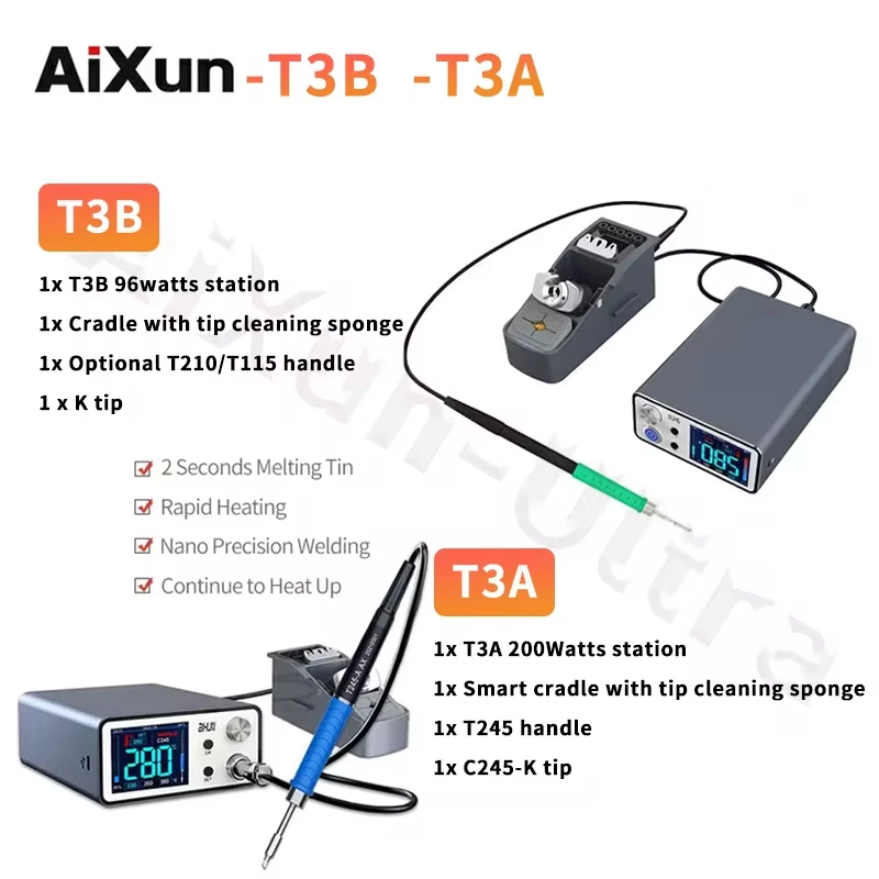 

Интеллектуальная сварочная станция AIXUN T3A T3B с паяльником T115 T245 T210, сварочные насадки с ручкой для телефона, инструменты для ремонта BGA