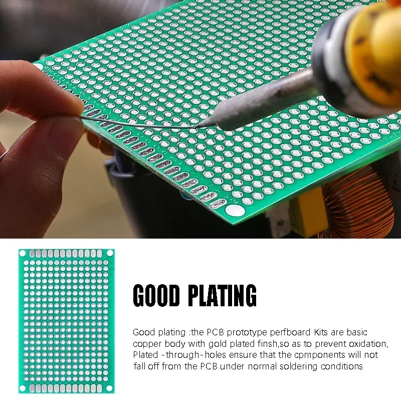 10-40pcs Universal Double Sided PCB Board 2X8 3X7 4X6 5X7 7X9 Cm FR4 Prototype Printed Circuit Boards for DIY Soldering Project