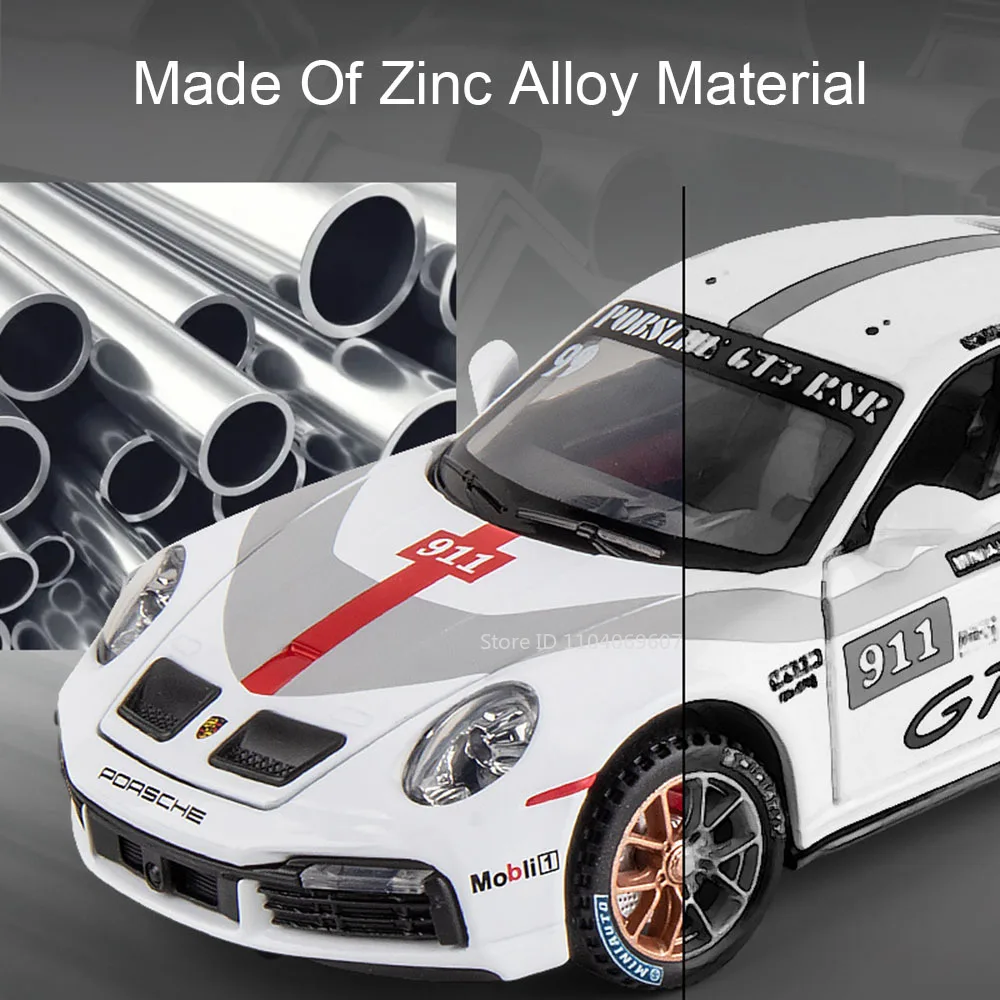 1:32 911 GT3 RSR نموذج سيارة رياضية مصغرة اللعب سبيكة دييكاست المركبات 4 أبواب مفتوحة التراجع ضوء الصوت سيارة خارقة الأولاد الهدايا
