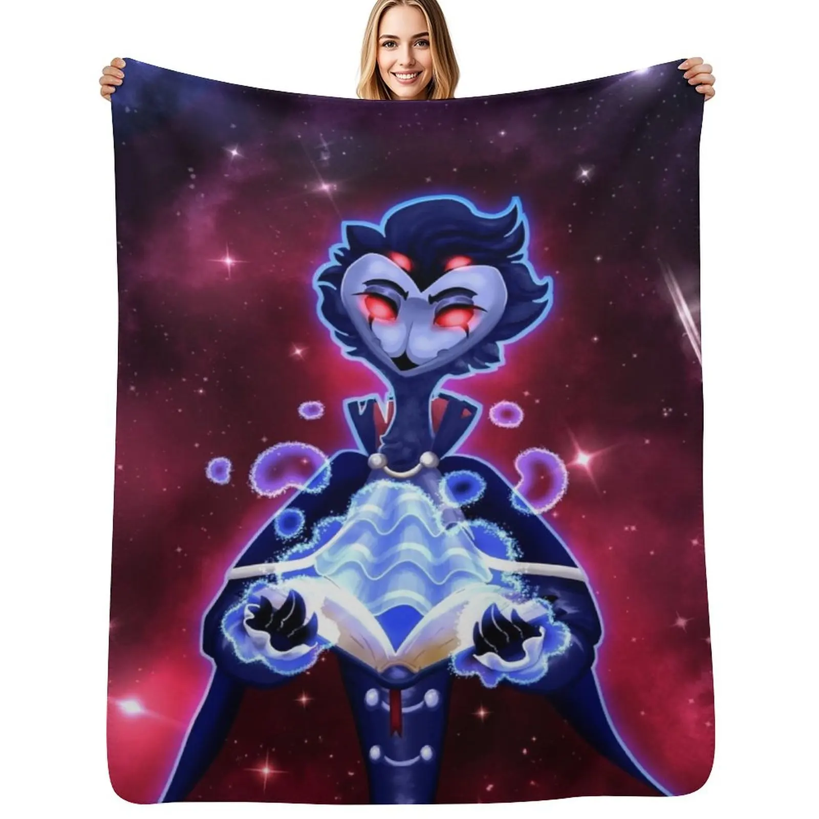 

Stolas With Portal (Helluva Boss) Throw Blanket Faux Fur Soft Warm Blanket for Bed