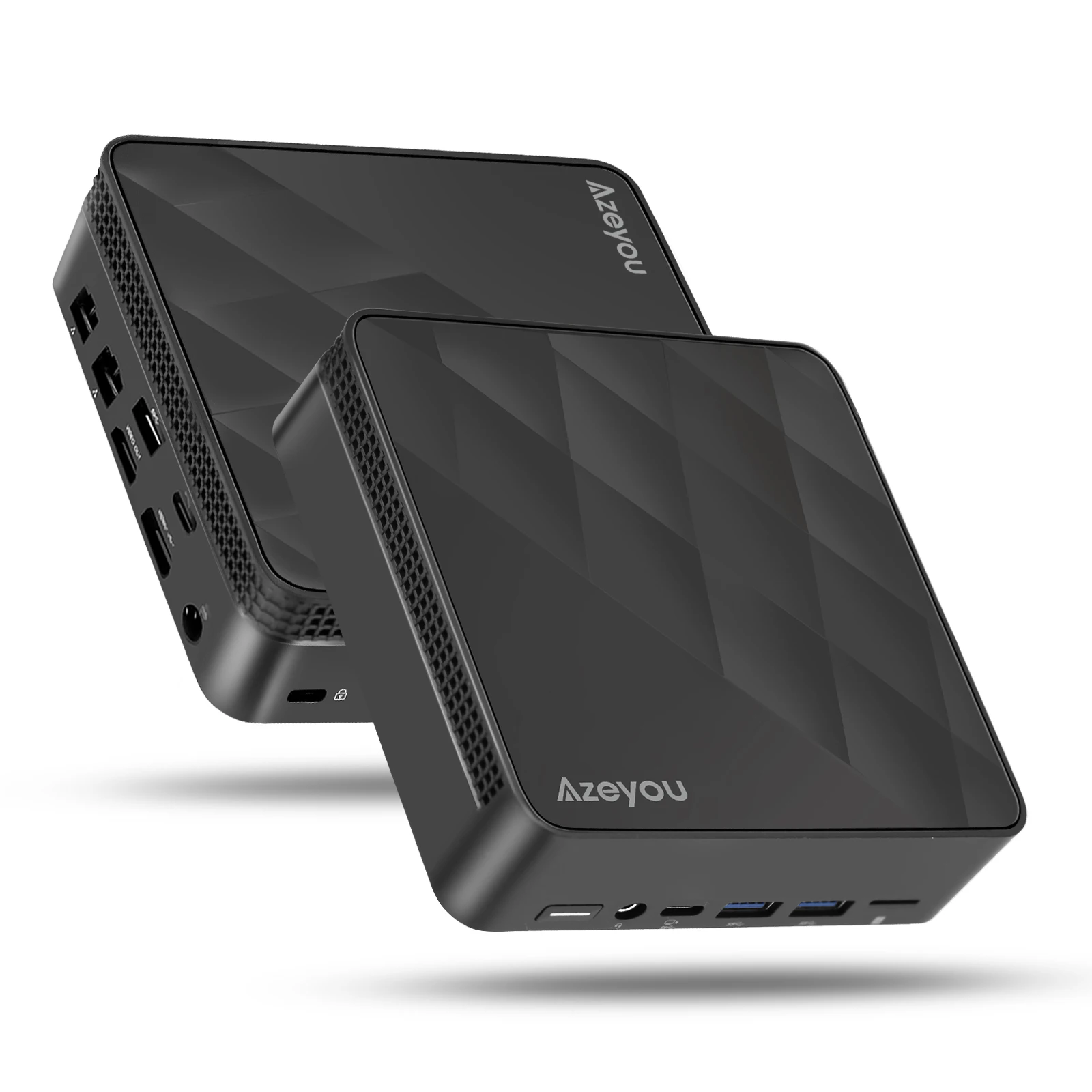 كمبيوتر Azeyou Mini Intel Alder Lake N100، 16 جيجابايت DDR4 RAM 512 جيجابايت M.2 SSD، WiFi 6,4K شاشة مزدوجة Windows 11 Pro كمبيوتر مكتبي