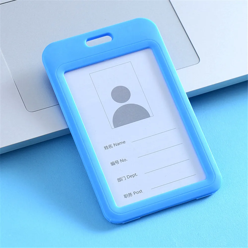 Color Plastic Transparent Card Set Work Card Set Double-Sided Transparent Badge Can Bring Lanyard Work Card Student School Card