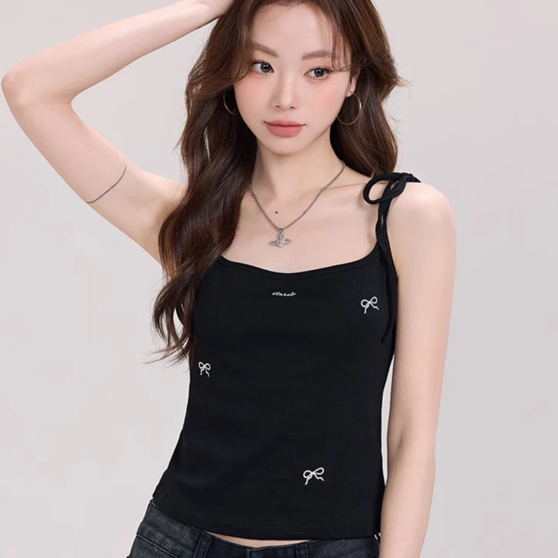 Camisole tricotée extensible douce et Sexy pour femmes, coupe cintrée, décontractée, à la mode