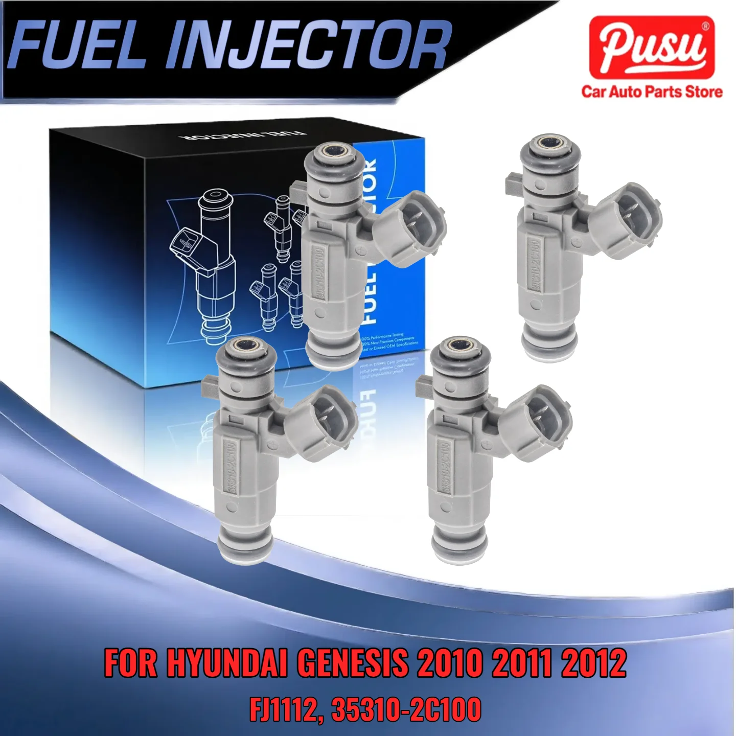 

Fuel Injector 4pcs for Hyundai Genesis Coupe 2 0L Turbo for 2010 to 2012 Model Year FJ1112