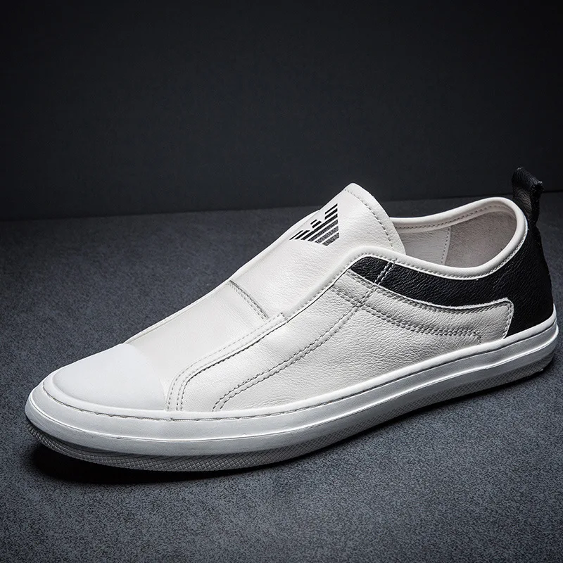 

Men's Shoes First Layer Cowhide Small White Shoes Men's 2024 New All-match Tide Shoes Breathable Leather business Casual Shoes