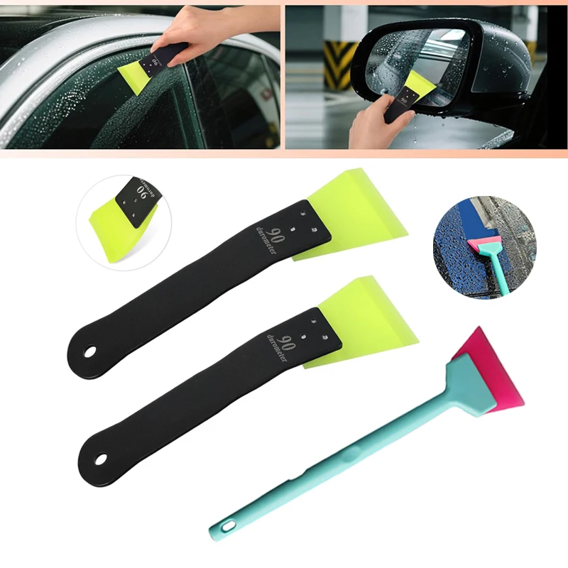 Mini Silicone Squeegee Stainless Steel/Plastic Handle Window Tint Tools for Vinyl Car Window Squeegees Windshield Water Scraper