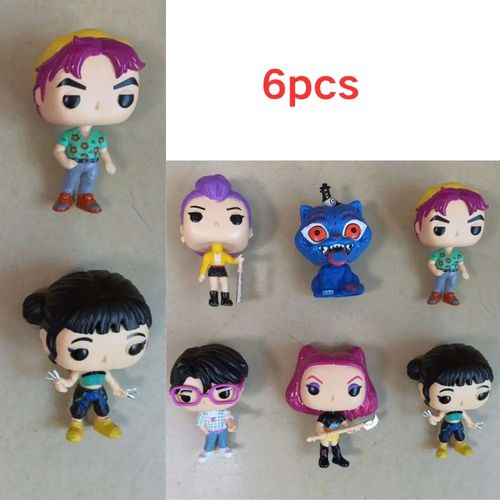 6pcs Kpop Demon Hunters Figure Pvc Model Anime Figurine Collection Statue Desk Decoration Dolls Children Toys Halloween Gifts