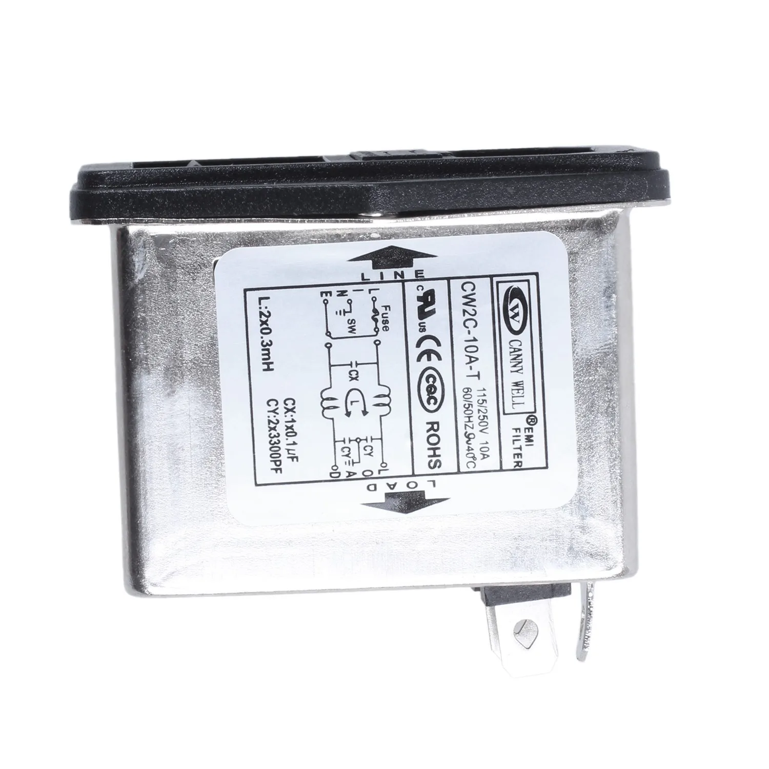 B24B 2 Pcs Accessories: 1 Pcs Solder Lug Terminals IEC 320 C14 EMI Filter & 1 Pcs DM 55-1 LCD Digital Voltmeter US Plug