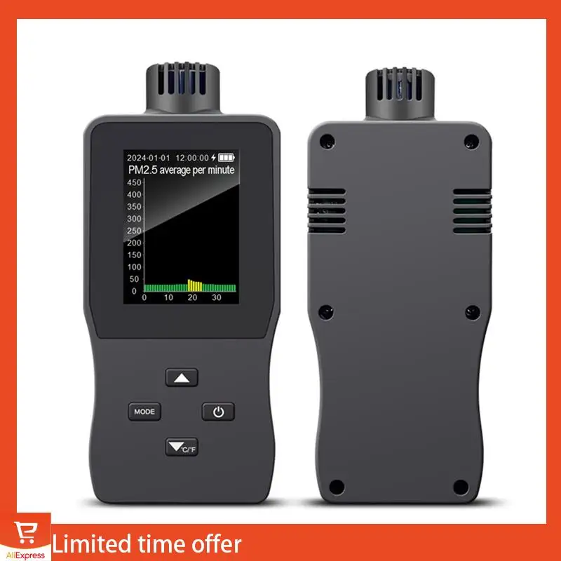

Тестер качества свежего домашнего воздуха COO/TVOC/PM2.5/температуры/влажности, детектор углекислого газа