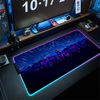 Xxl Gaming Mouse Pad RGB Firewatch Forest LED Mousepad PC Gamer Computer Luminous Light 900x400 Large Keyboard Non-Slip Desk Mat