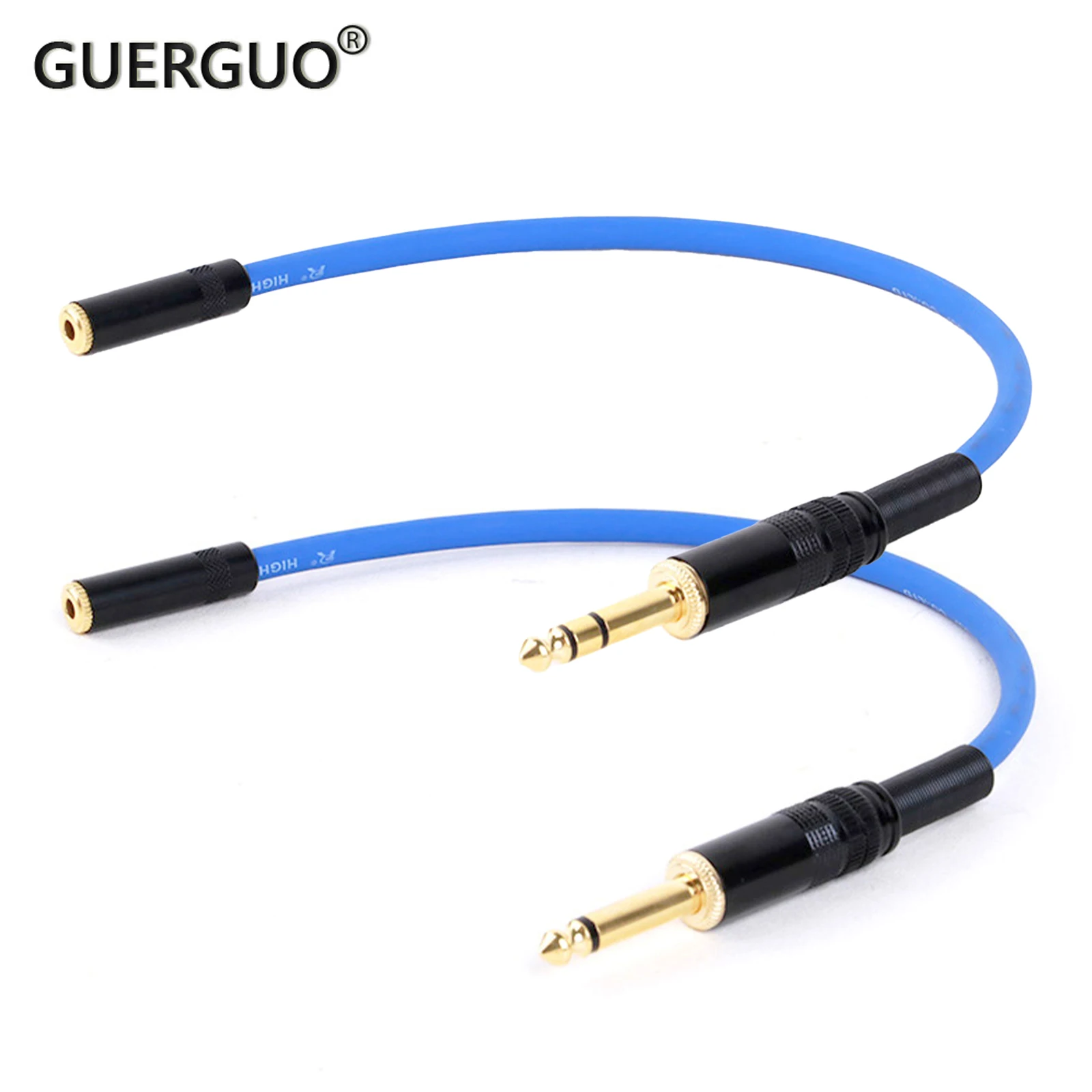 

Stereo/Mono 6.35mm 1/4" to 3.5mm 1/8" TRS Headphone Jack Adapter 3.5 Female to 6.5 Male Aux Audio Cable for Guitar Speaker Mixer