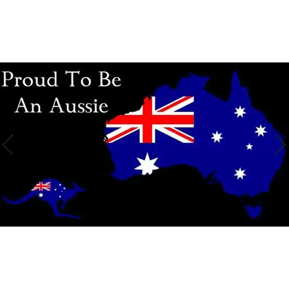 2X3FT 90x150cm banner of proud to be an aussie with The Beauty of Australian and Kangaroo 100% polyester flags banner