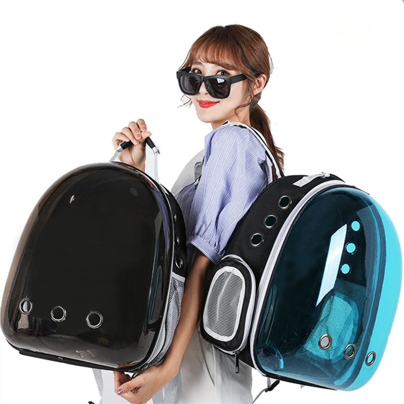 Nesitu Pink Red Blue Black Green Transparent Folding Pet Dogs Carrier Backpack Travel Cat Bag Outdoor Pet Bag Portable M2025
