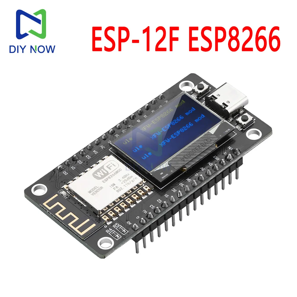 

NodeMCU ESP8266 Development Board With 0.96 Inch OLED Display CH340C ESP-12F WiFi Module TYPE-C USB For Arduino/Micropython
