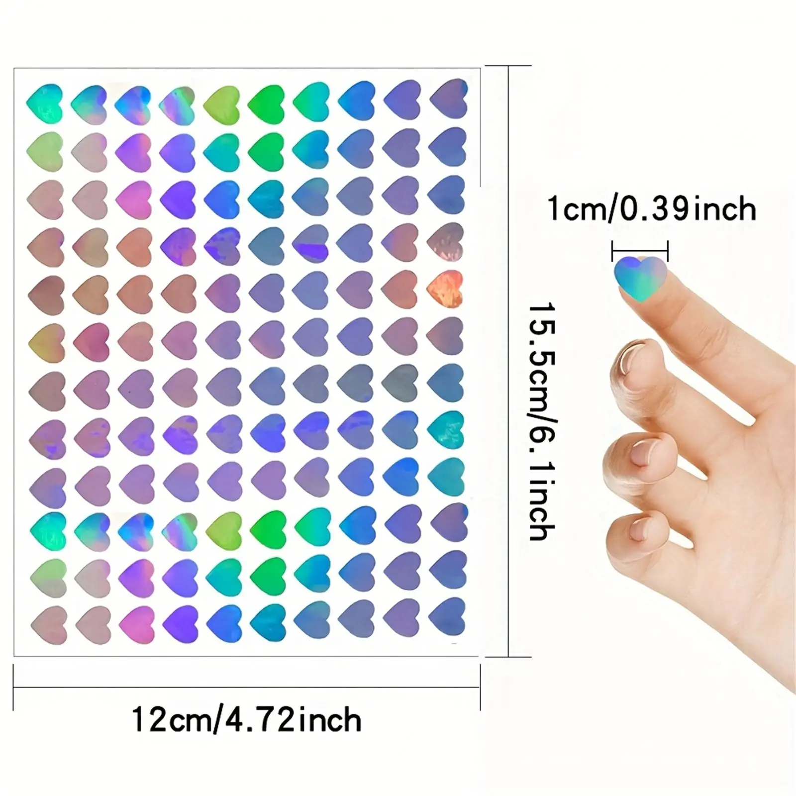 10 Sheets/Pack - 0.39In/1Cm - 1200 Stickers - Holographic Laser Stickers, Colorful Universal Stickers, 