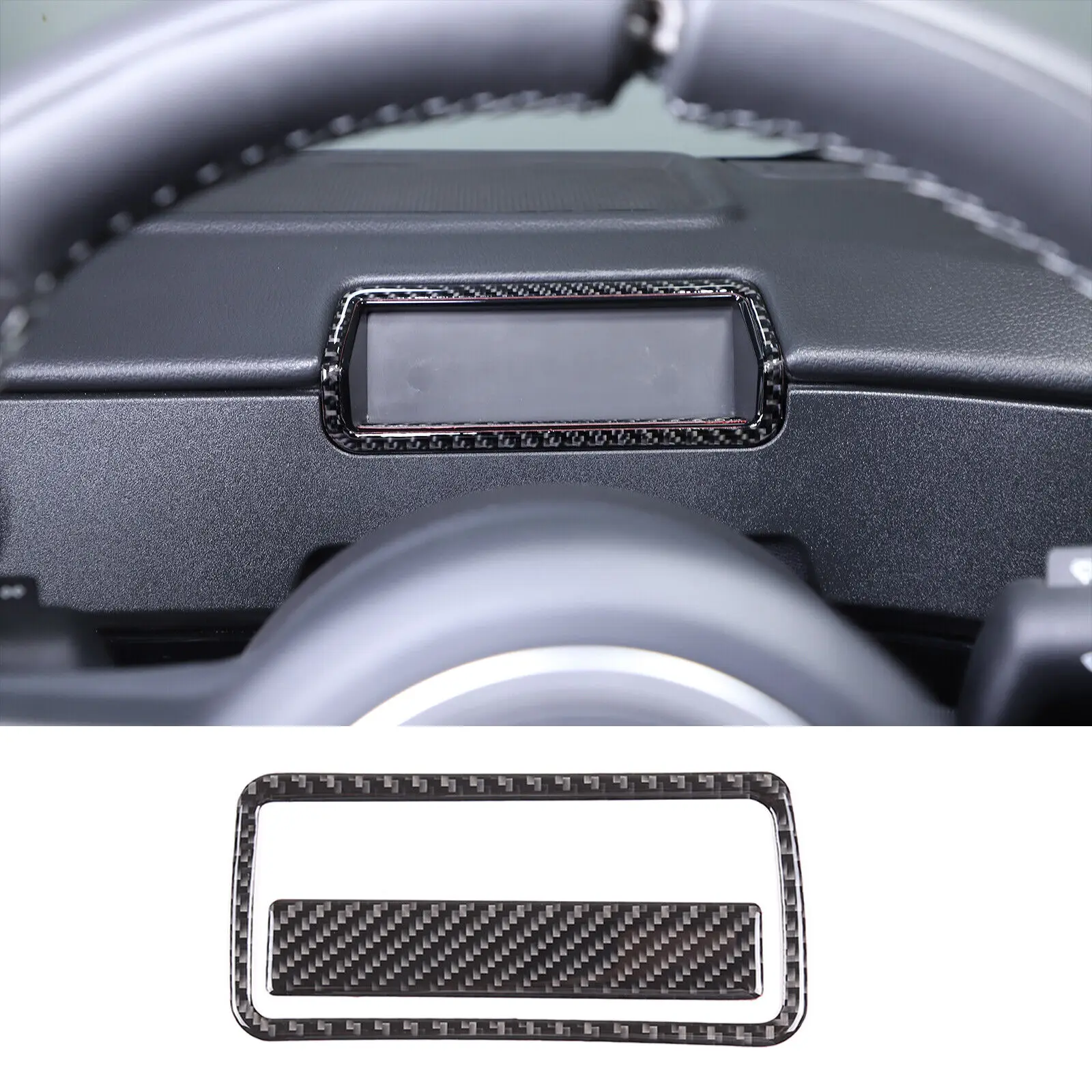 Carbon Fiber Car Steering Wheel Back Screen Display Frame Sticker Kit For Ineos Grenadier 2020-2024 Decorative Trim Accessories