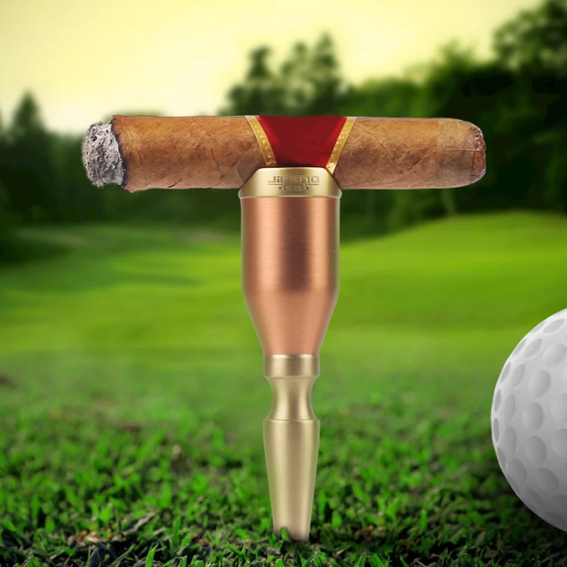 

Металлическая подставка для сигар из латуни, портативный держатель для сигар для гольфа, аксессуары для курения на открытом воздухе