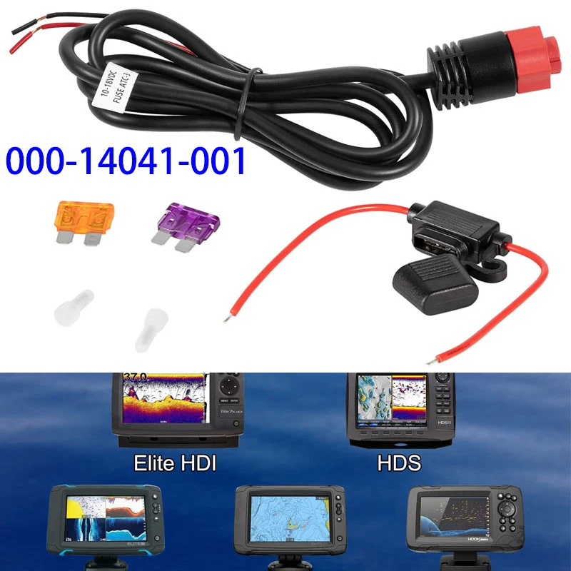 000-14041-001 Substituição de cabo de alimentação HDS/Elite/Hook, 3 pés, alimentação de 2 fios para Lowrance HDS, Elite FS, Elite Ti2, Gancho, Mark