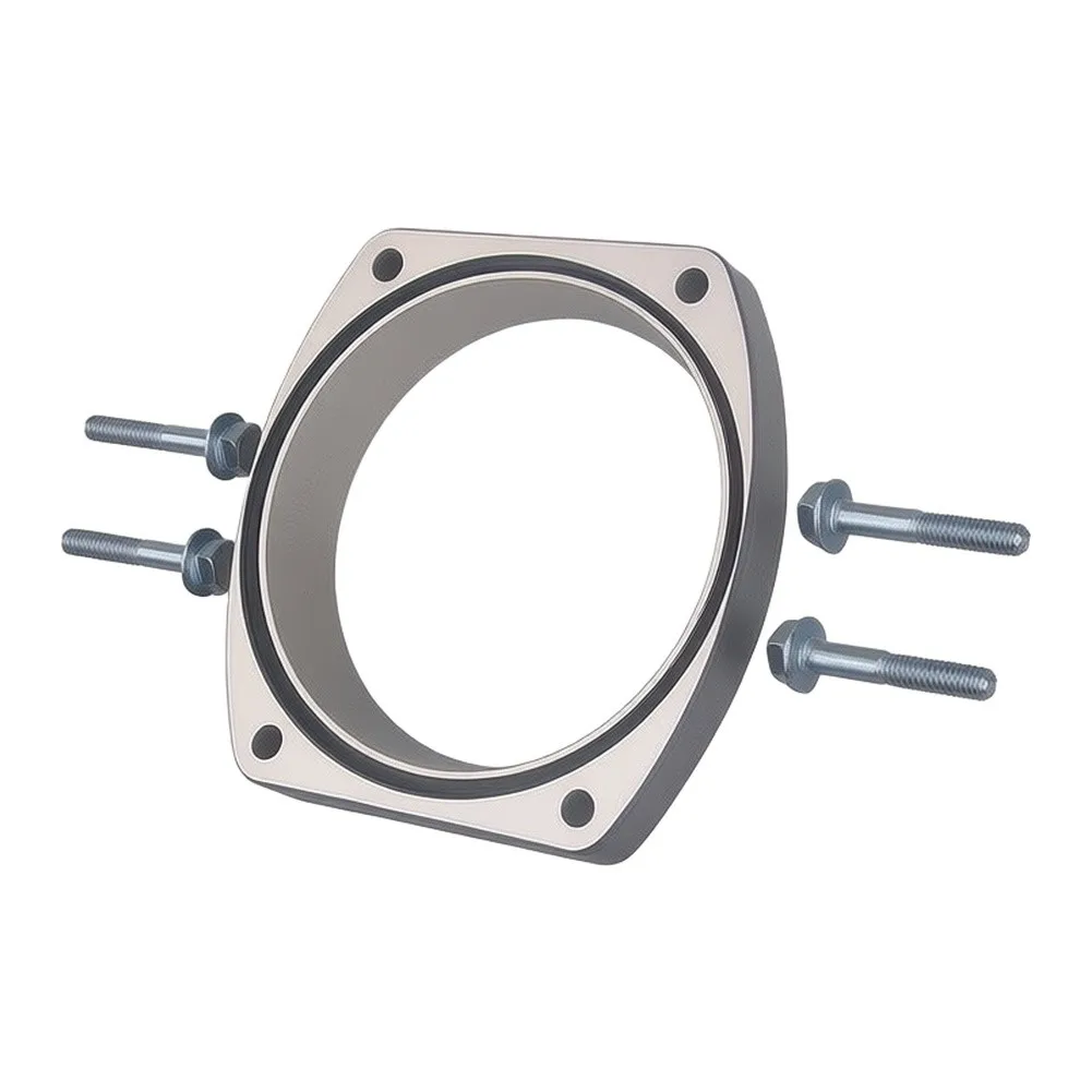 Aluminum Throttle Body Spacer Adapter 102mm For LS Engine 4 Bolt Pattern Direct Fit With O Ring And Mounting Hardware