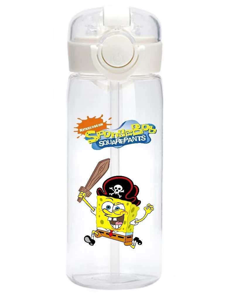 400ml SpongeBob SquarePants Cup Anime Portable Cute Patrick Star Plastic Cartoon Outdoor Sports Large Capacity Water Bottle Gift