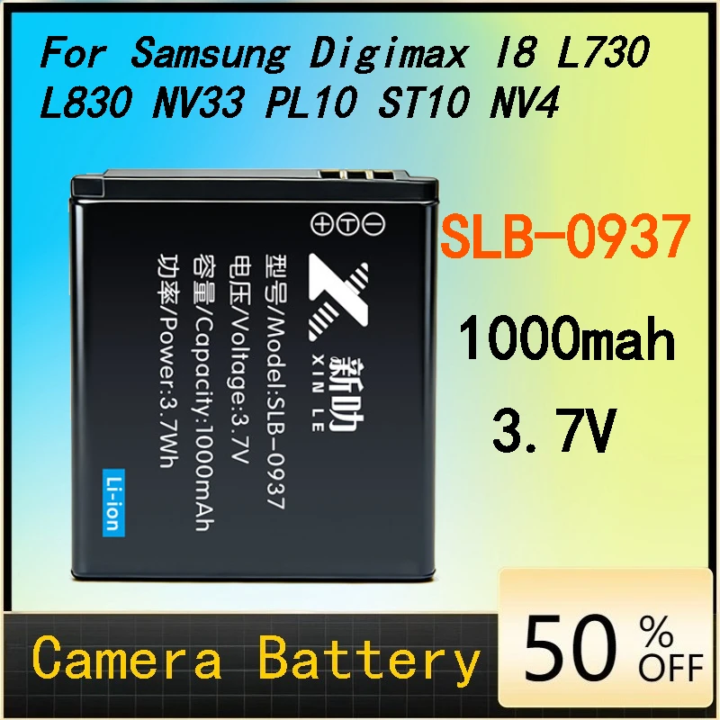 

1 Pc 1000mah SLB-0937 SLB0937 Battery for Samsung Digimax I8 L730 L830 NV33 PL10 ST10 NV4 Cameras Persistent Standby