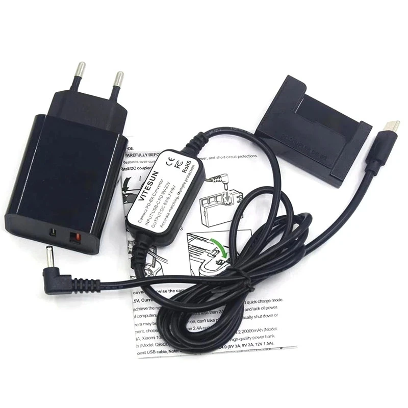 DR-80 DC Coupler NB-10L Dummy Battery+USB Type-C Charger Cable+PD Charger For Canon G1X G3X G15 G16 SX50 SX60 HS SX60HS SX50 HS