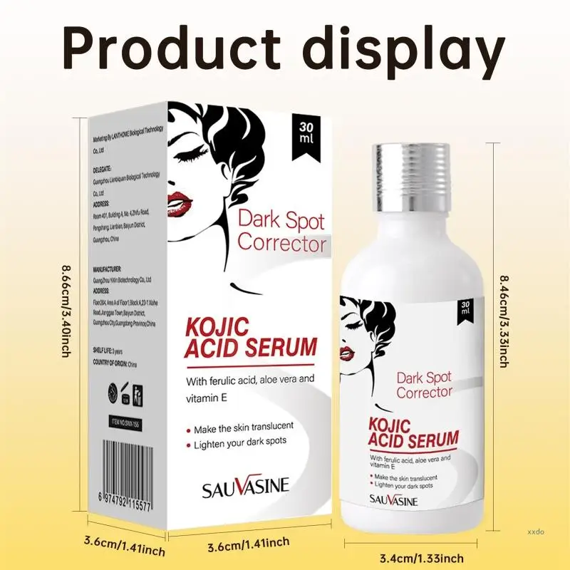 SAUVASINE Brightening Serums Skin Tone Corrector Kojic Acids Serums Dark Spots Corrector Remover,Sun Spots Corrector