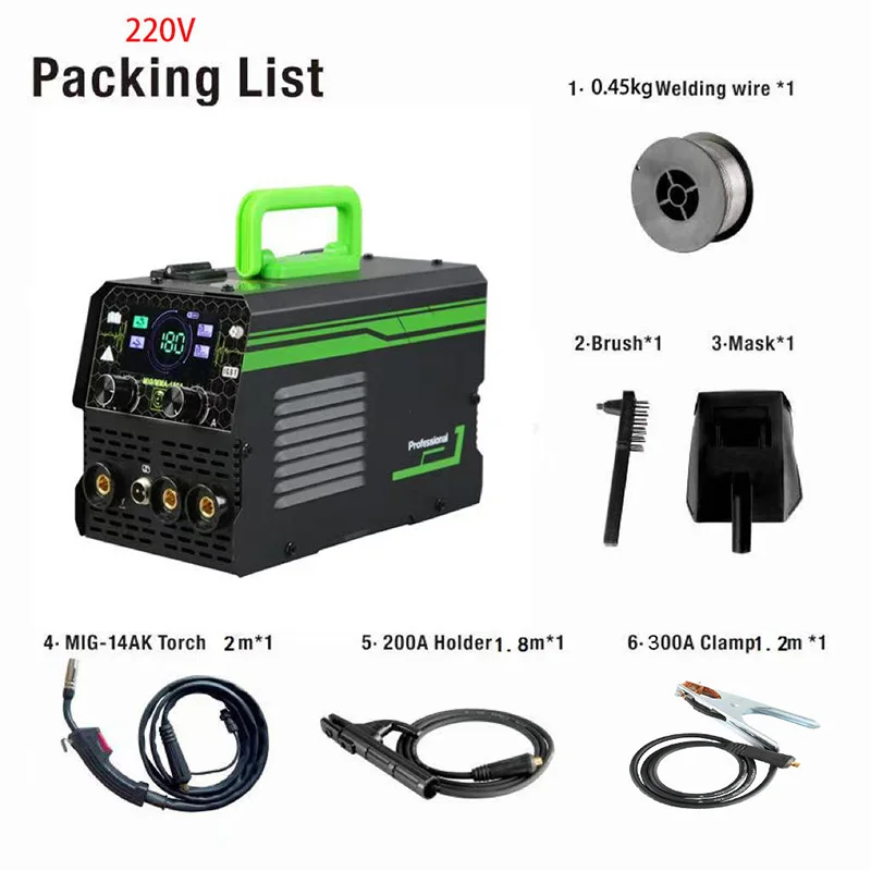 MIG/MMA Welder, 2400W AC/DC Welder, IGBT Inverter, with Arc Welding, Stick Welding, Spot Welding, TIG Welding