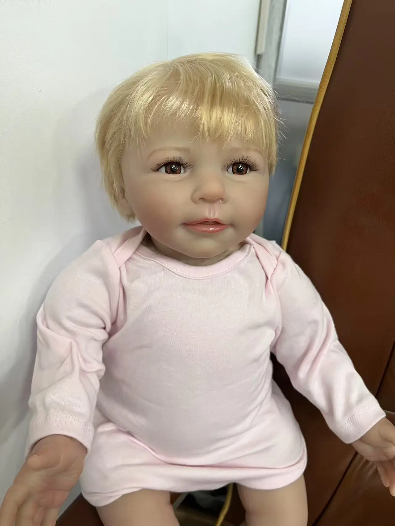 50CM 리본 베이비돌 귀여운 여자아이 리사, 뿌리있는 머리카락, 핸드메이드 아트돌, 무네카스 리본 3D 피부, 정맥 표현, 실물 같은 아기 인형