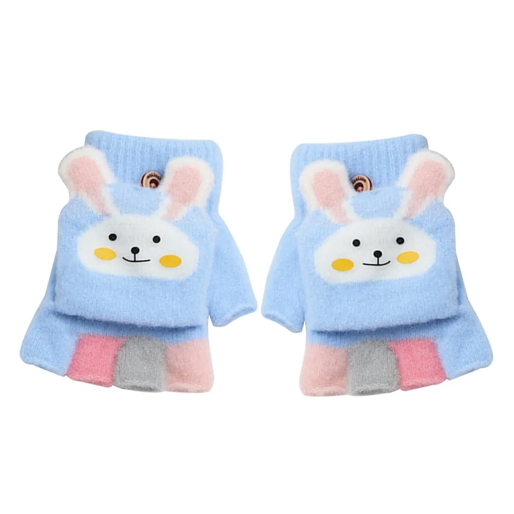 

Модные теплые детские зимние перчатки, морозостойкие ветрозащитные детские варежки, эластичные утолщенные вязаные перчатки для малышей 3-9 лет